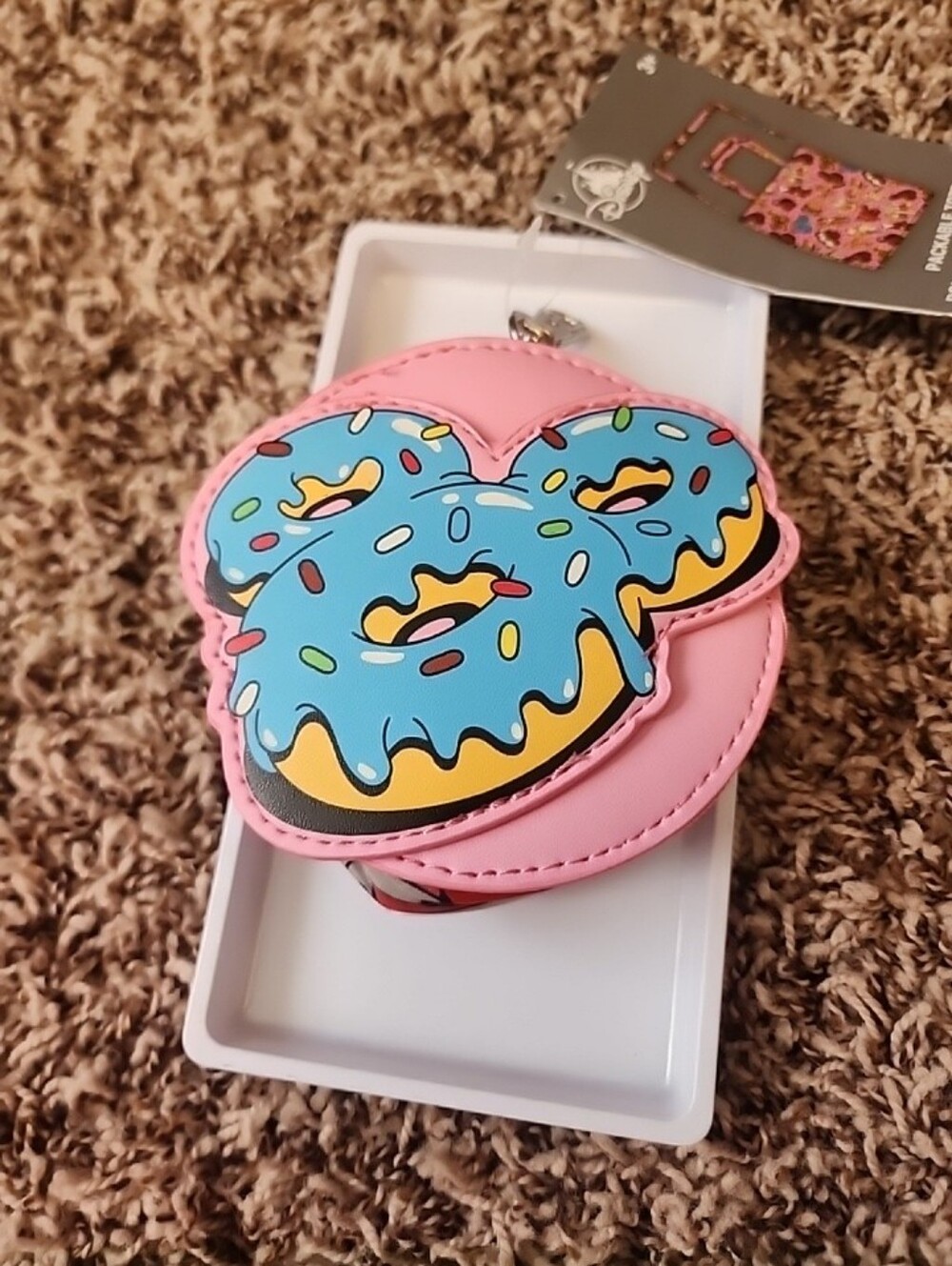 Kids Pink Donut Mouse Coin Purse - Cute Snack Design Disney Lungefly